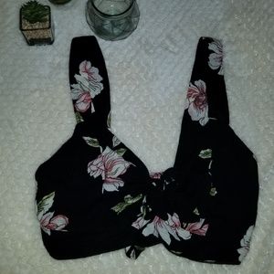 Floral Crop top with Tie Front